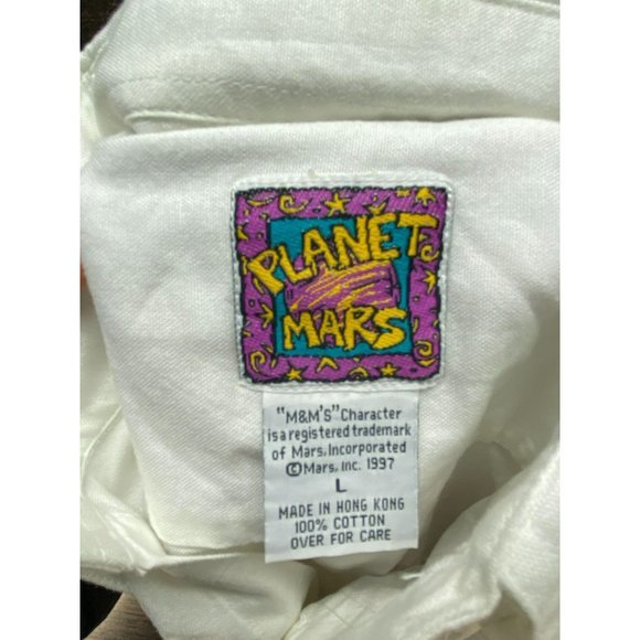 VTG Planet Mars M&M's Long Sleeve Button Up Size Large - Picture 3 of 4